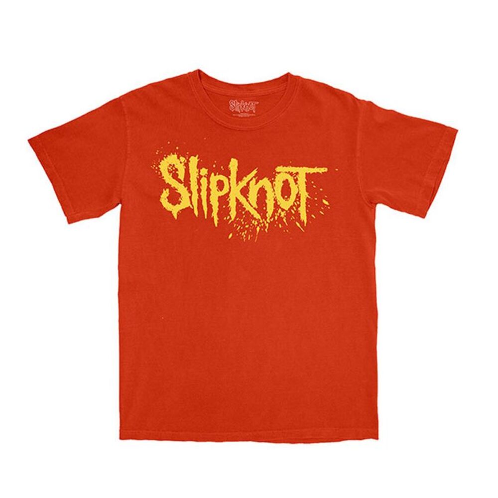 Slipknot Unisex Adult Logo Splatter Back Print T-Shirt / Orange
